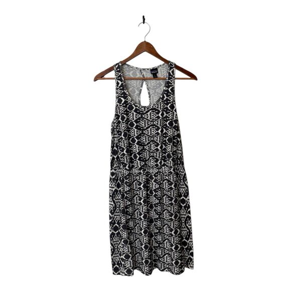 Patagonia Dresses & Skirts - Patagonia West Ashley Dress Aztec Fish Cream Dark Gray Keyhole Size Small‎